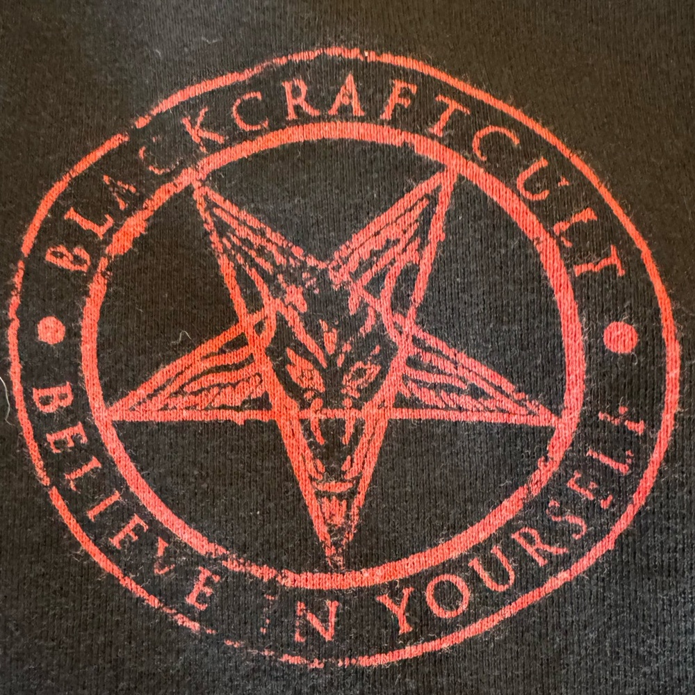 BlackCraft Black Faithless Full Zip Hoodie Featuring A Crowned Skeleton Reaper - Picture 3 of 8